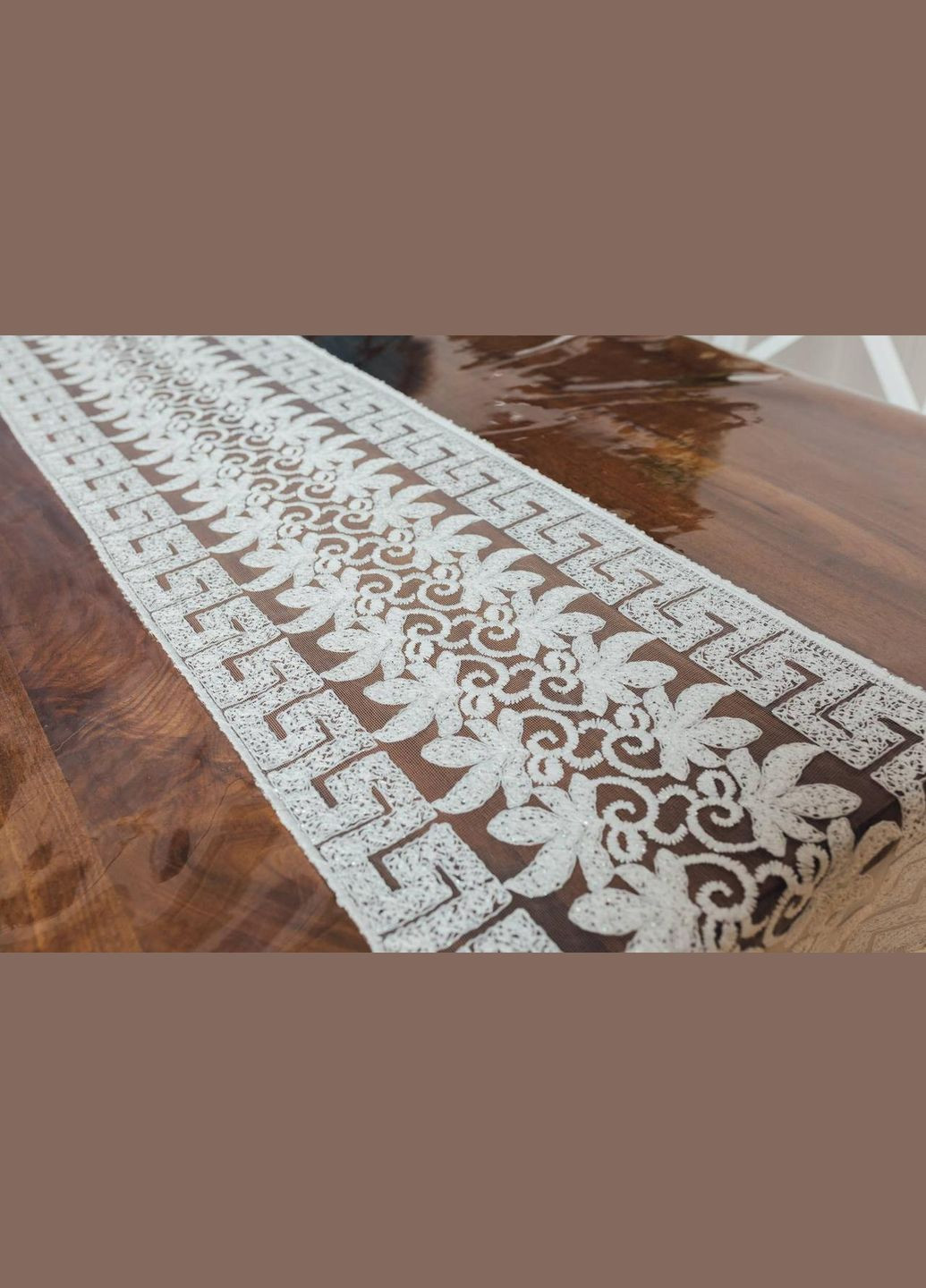 Силиконовая Скатерть Молочный Версаче Кружево 150*80см Royal House (315144501)