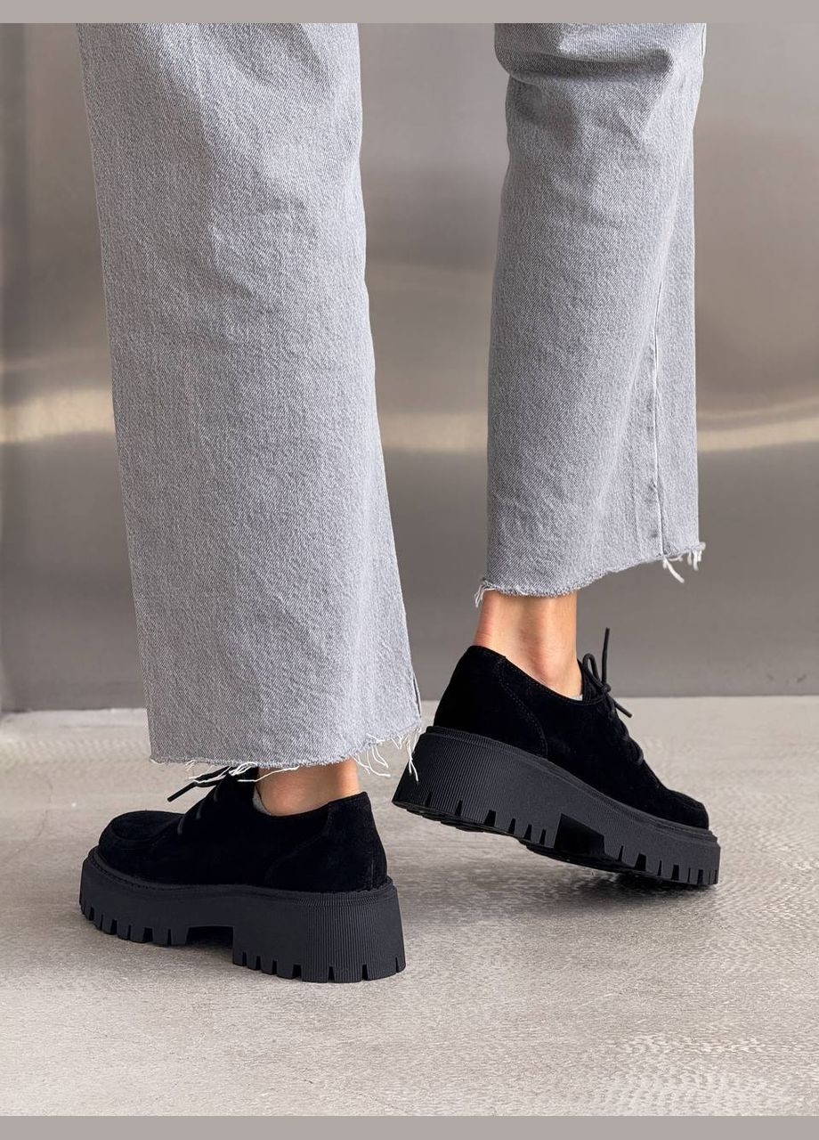 No Brand Стильные женские туфли черный з натуральная замша, — демисезон (321997268)