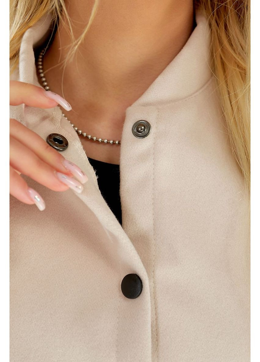 Бомбер жіночий штучний кашемір, 257R325 Ager на кнопках (365728323)