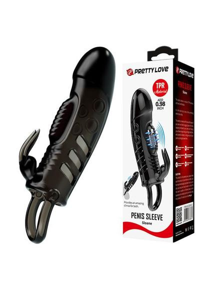 Насадка на член Sloane Vibrating Penis Sleeve Black - CherryLove Pretty Love (329153062)