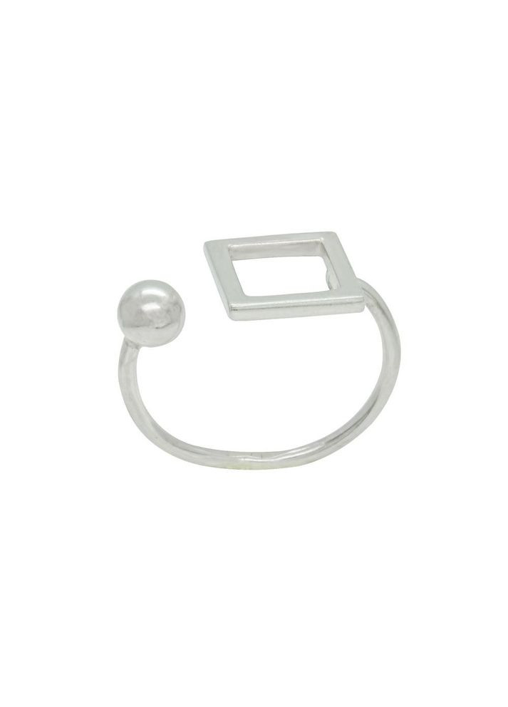 Срібна каблучка "Квадрат і кулька" 17 No Brand (350667557)