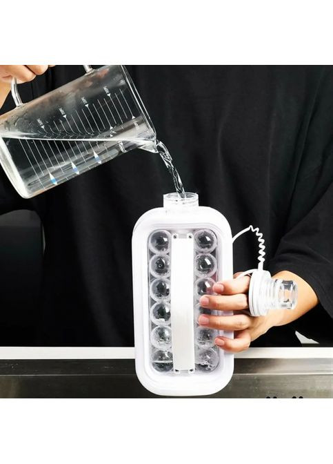 Силіконова форма для льоду на 17 кульок ICE CUBE TRAY Переносна пляшка для льоду Біла MDR No Brand (371794407)
