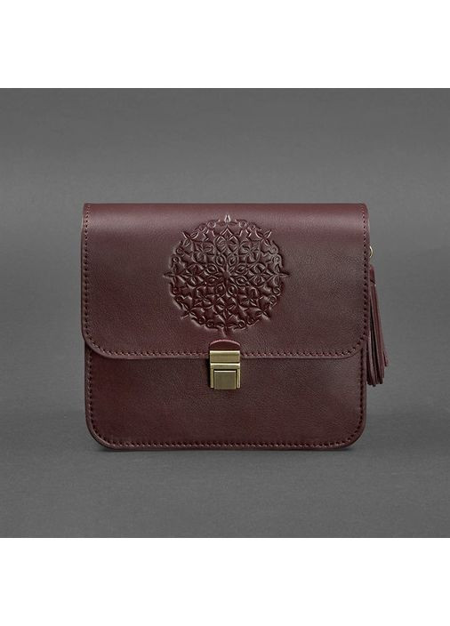 Шкіряна жіноча бохо-сумка Лілу бордова Krast BlankNote кросс-боди (348359146)