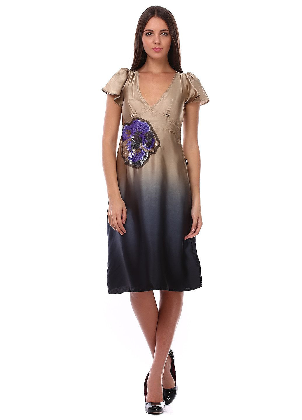 Золотой повседневный платье серебряный Dept