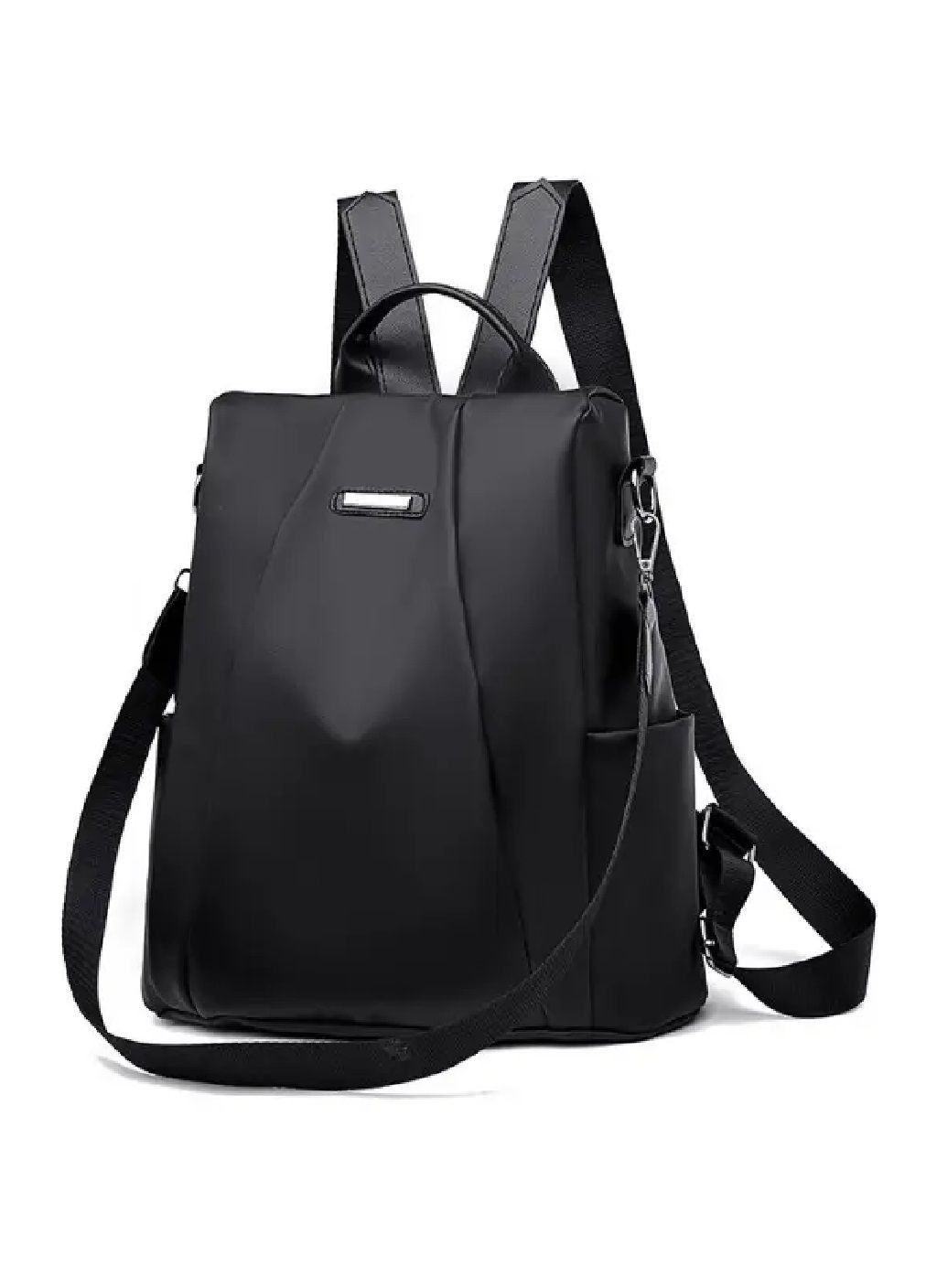 Рюкзак сумка кежуал городской женский с системой антивор съемным плечевым ремнем нейлон 31х28х12 см (477600-Prob) Черный Unbranded (298319458)