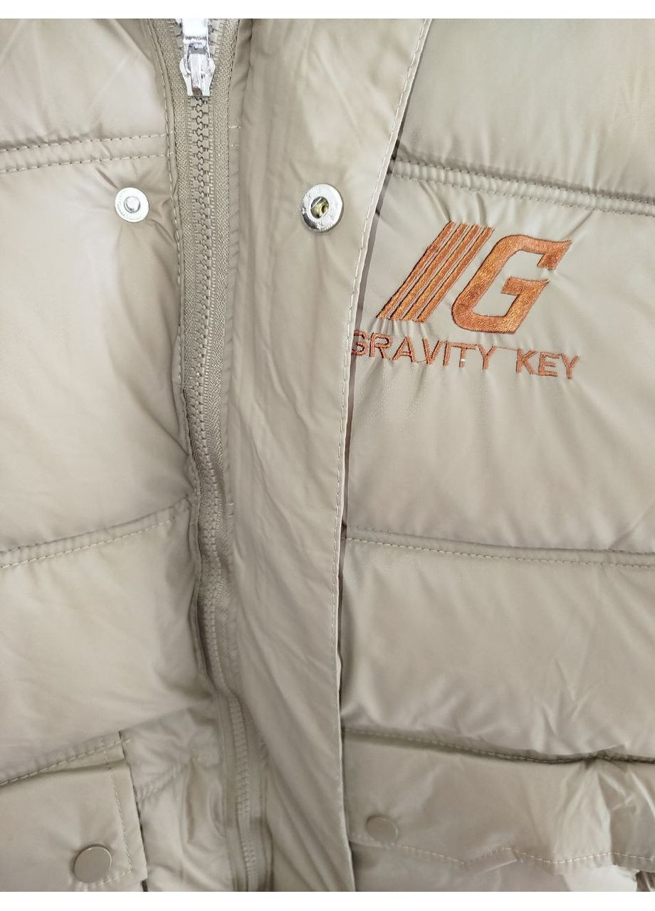 Бежева зимня дитяча зимова куртка gravity key з м’яким утеплювачем No Brand