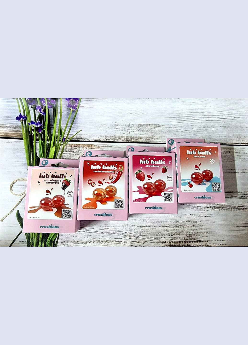 Бразильські кульки LUB BALLS зі смаком полуниці 2 шт. по 3 гр. Crushious (297396038)