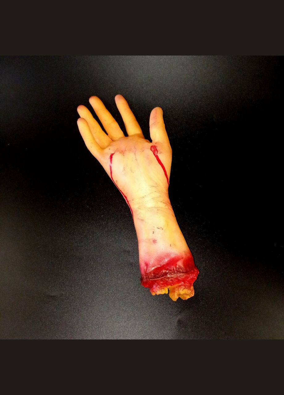 Рука гумова "відірвана" з кісткою і кров'ю моторошний декор на Хелловін+подарунок No Brand (342384844)