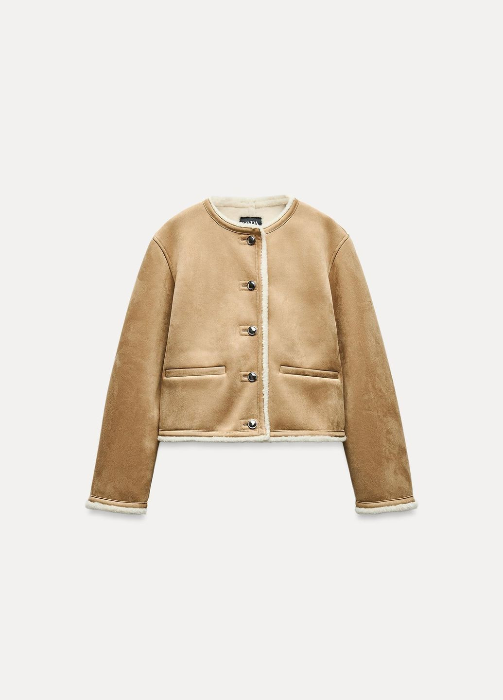 Стильний жакет дублянка Zara жакет дубленка (325866877)