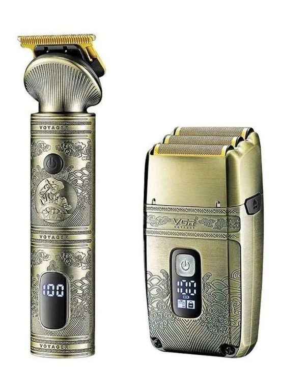 Набір триммер та бритва шейвер V-649 для стрижки волосся гоління догляду за бородою вусами VGR (297332242)