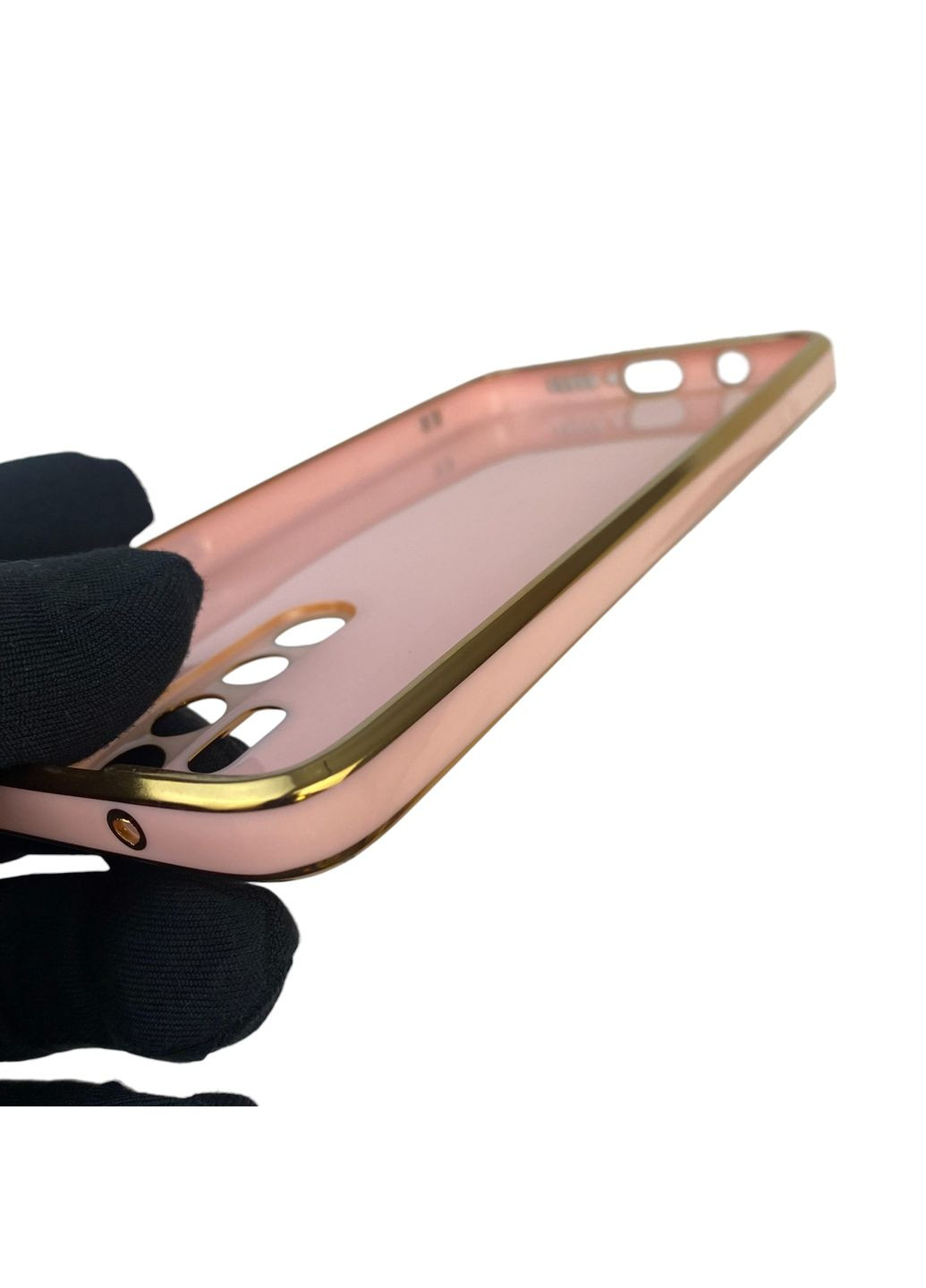 Чохол для Redmi Note 8 Pro глянцевий з кільцем MagSafe із золотою окантовкою на сяомі редмі нот 8 про пудровий gs1 Xiaomi (366236596)