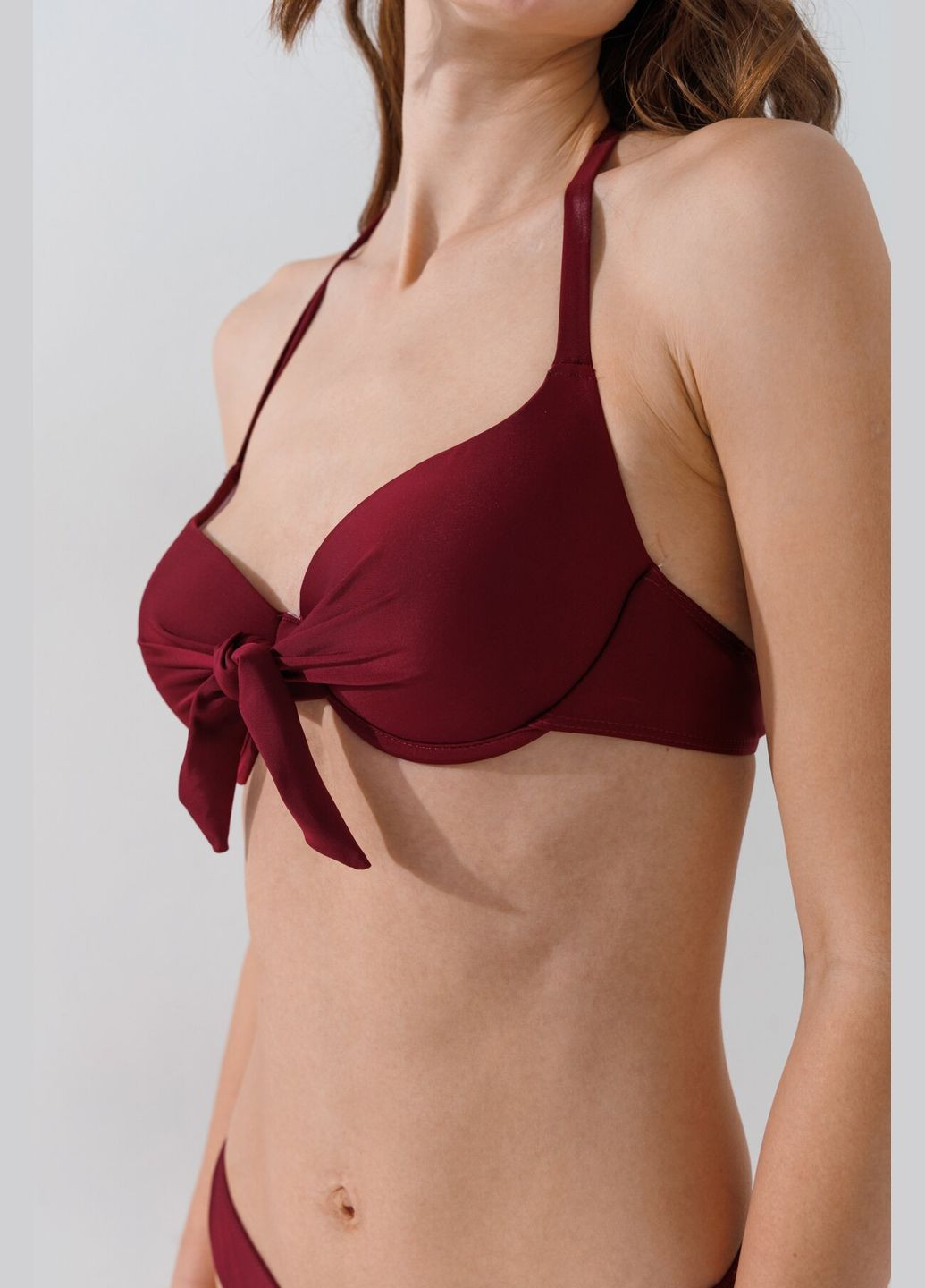 Бордовый демисезонный купальник верх однотонный zt557 бордовый shop (2000990905079) Feidi