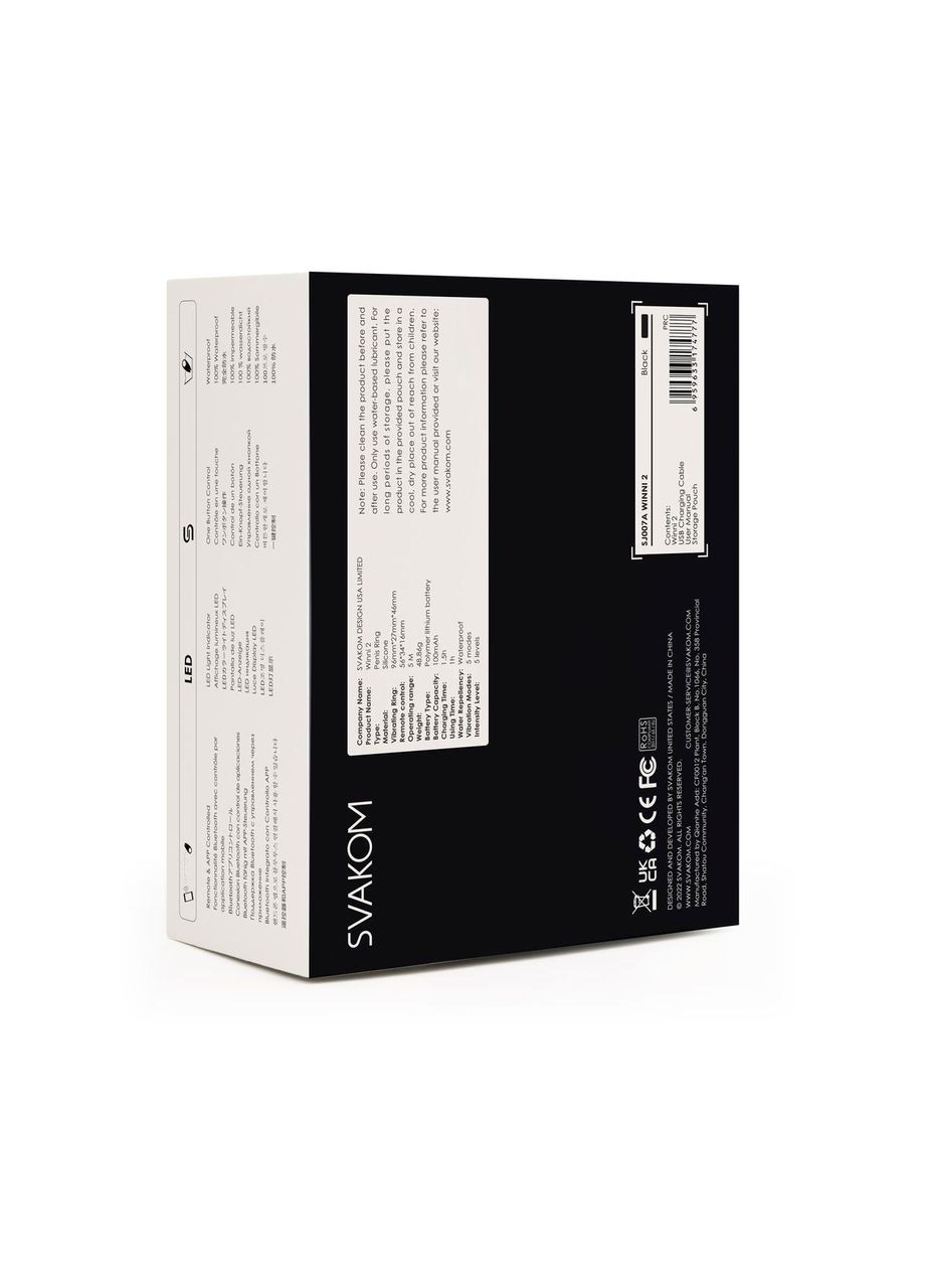 Ерекційне кільце з вібрацією і пультом ДУ Winni 2 Svakom (303911121)