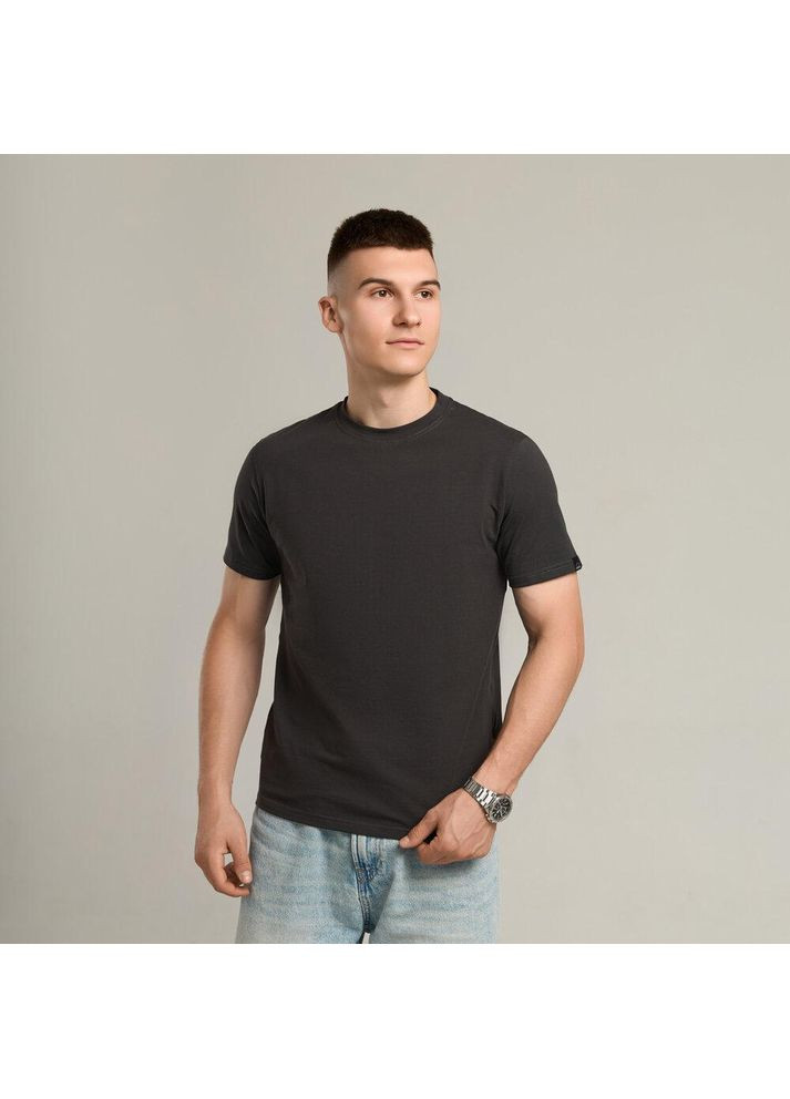 Графітова базова футболка з коротким рукавом Vakko