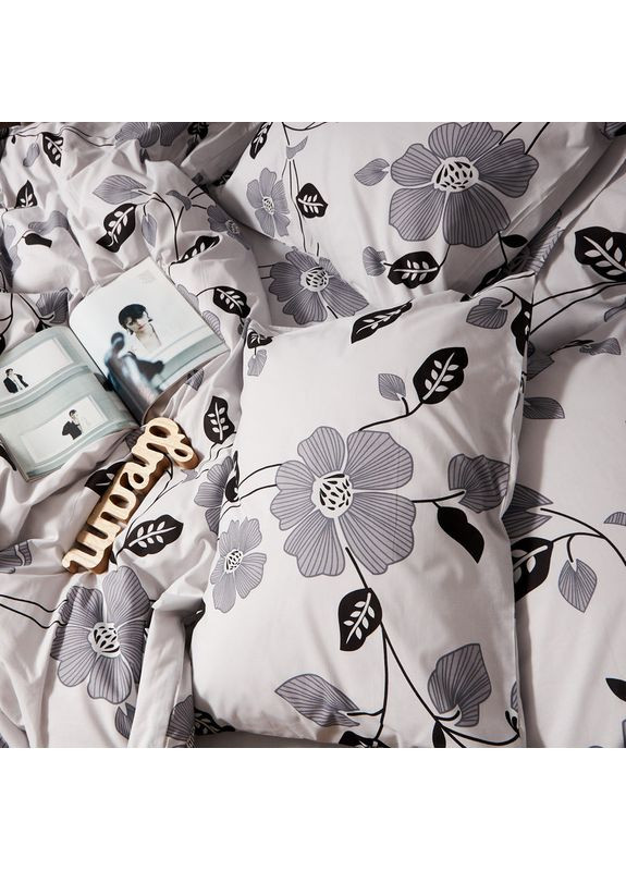 Комплект постільної білизни Бязь Gold Люкс Полуторний 143х210 наволочки 4х70х70 (MS-820009434) Moon&Star Misty Petals (356114050)