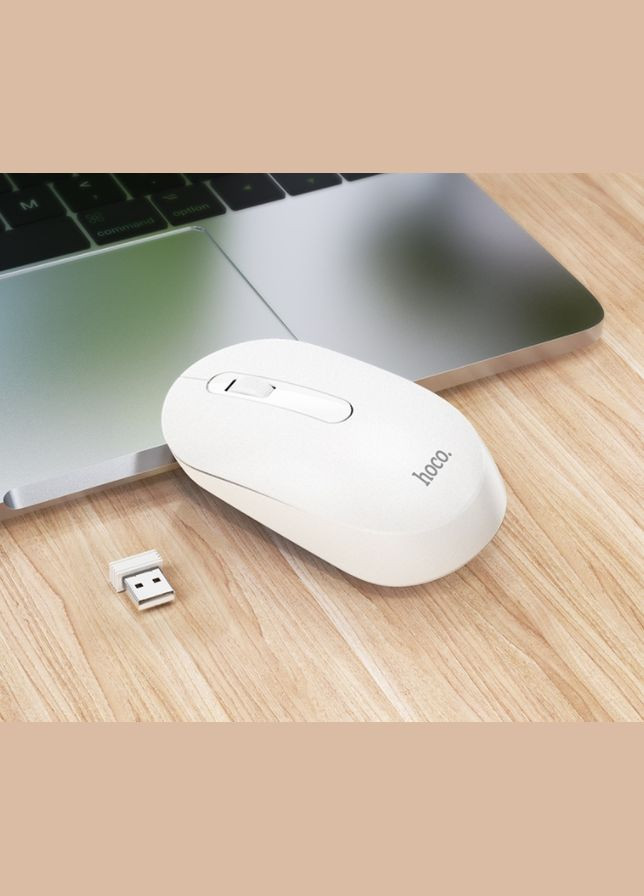 Комп'ютерна миша GM14 Platinum 2.4G business wireless mouse White Hoco (297454440)
