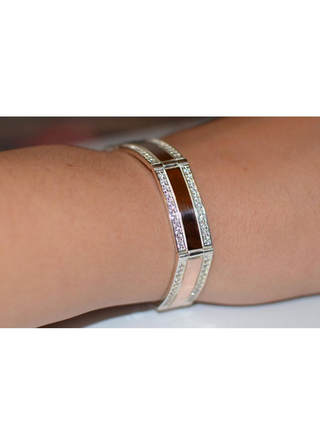 Срібний браслет з пластинами із золота Silver Style (367112165)