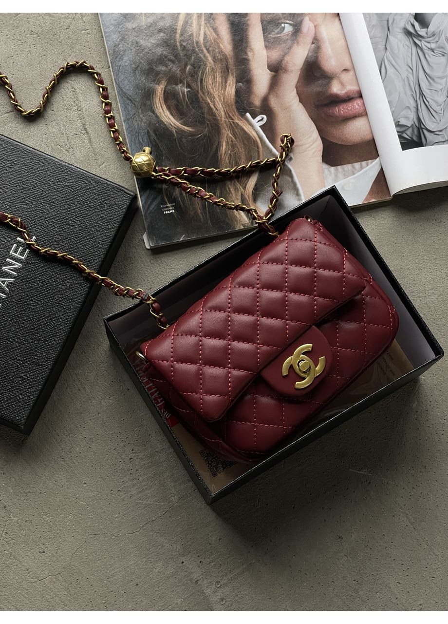 Сумка жіноча клатч через плече Classic бордовий міні No Brand (369935110)