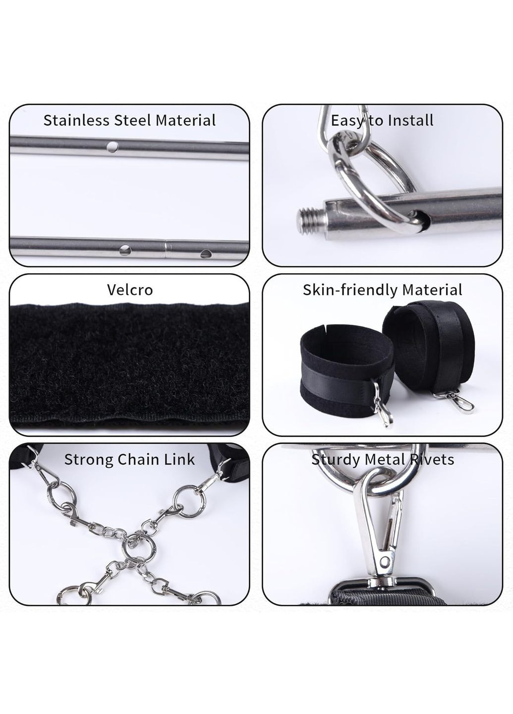 БДСМ-набір YEAHWOW Door Swing & Leg Spreader Bondage set Lockink (369952121)