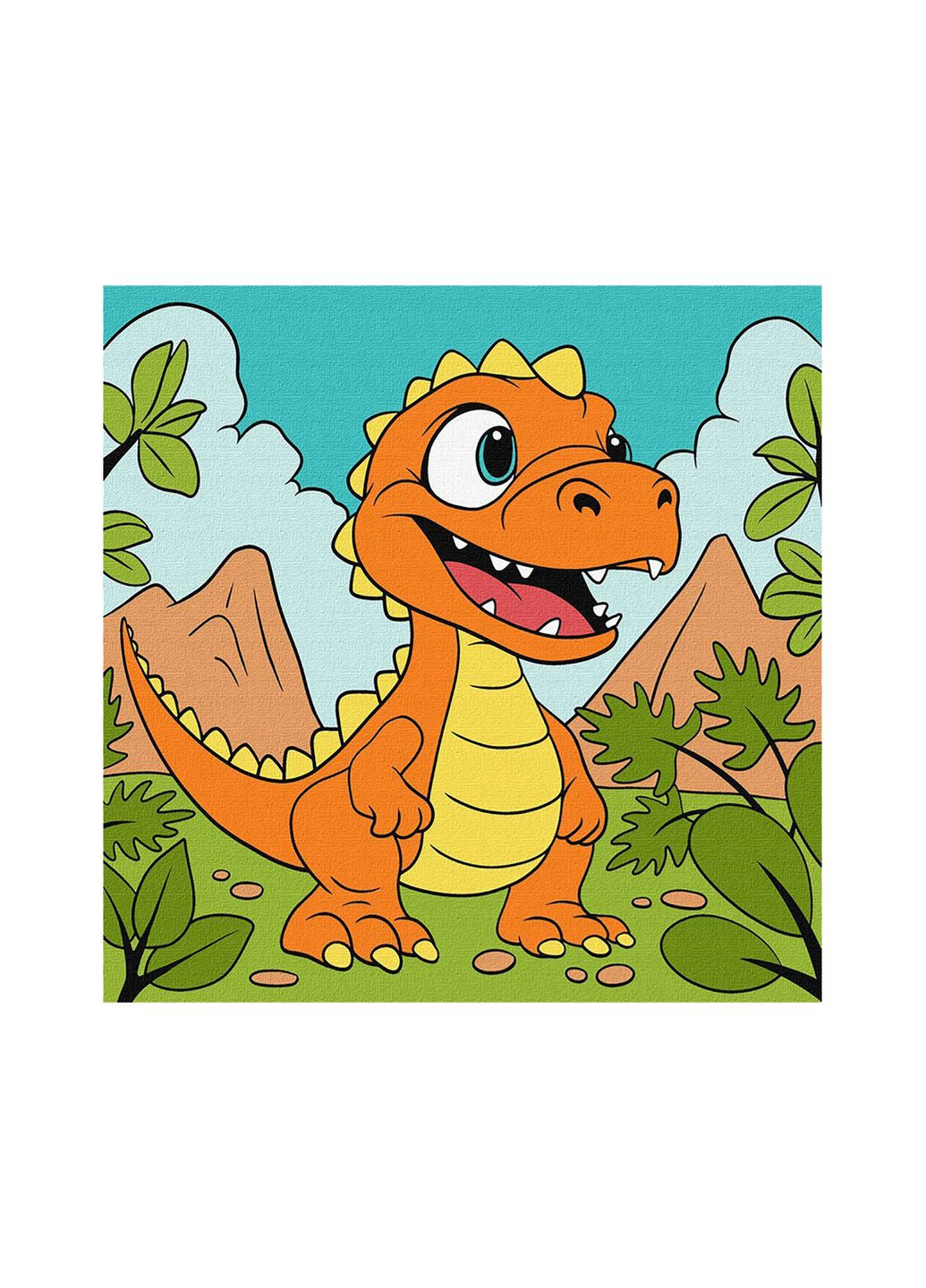 Набор для росписи по номерам - "Забавный динозавр" цвет разноцветный ЦБ-00249832 Ідейка (290981754)