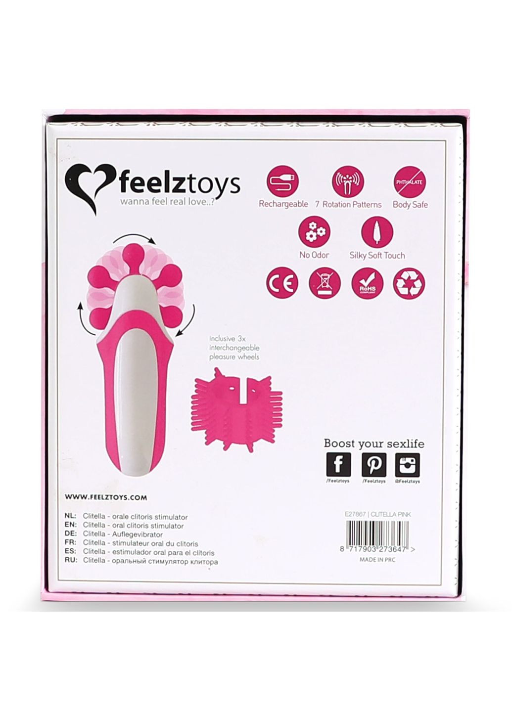 Стимулятор с имитацией оральных ласк Clitella Oral Clitoral Stimulator Pink FeelzToys (366875852)