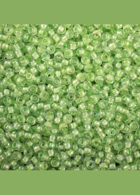Бисер чешский Preciosa 58552, прозрачный радужный, салатовая линия (10 г) No Brand (340485810)