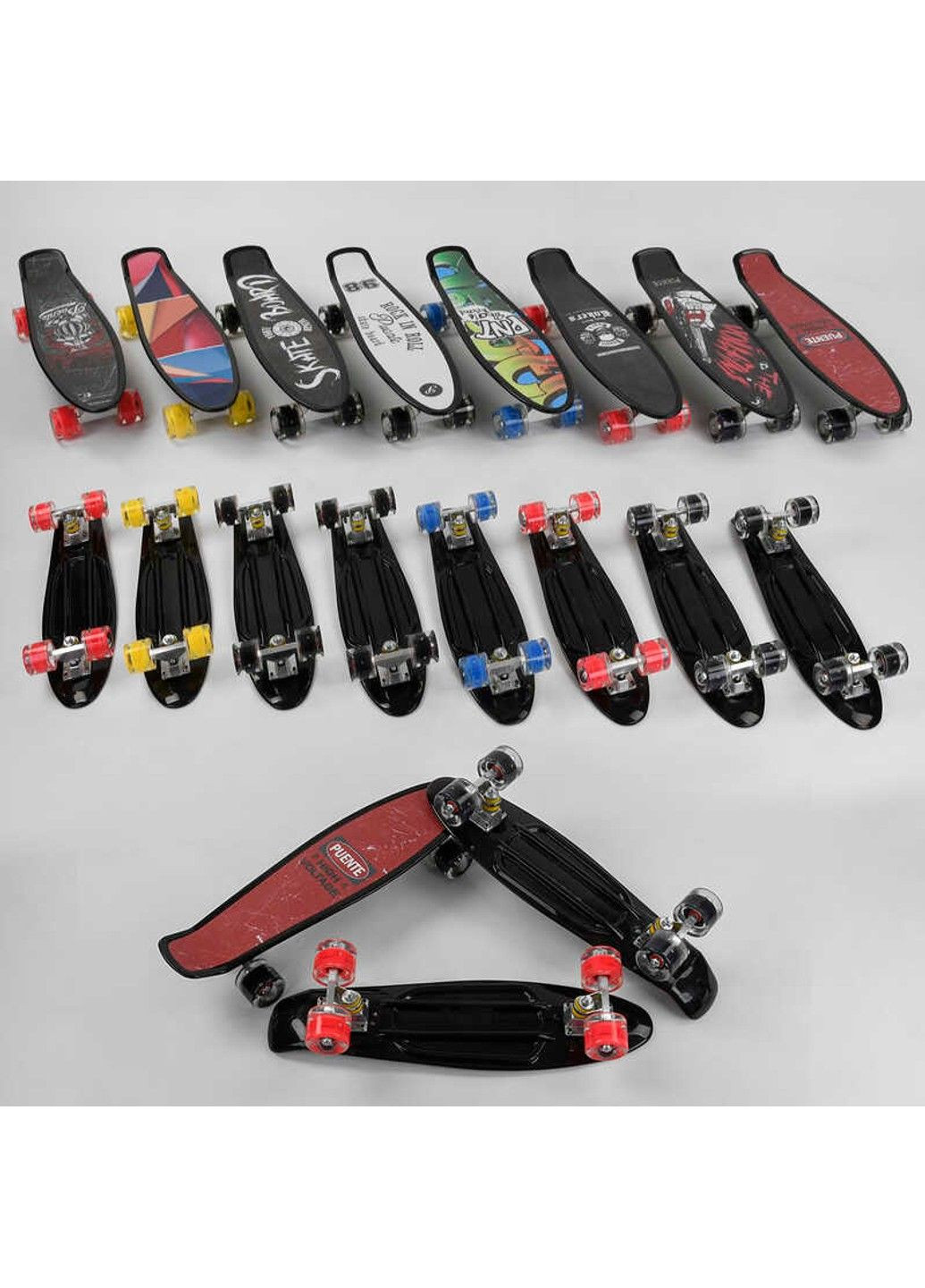 Скейт Пенні борд S-00635, 8 видів, колеса PU світяться, d = 6 см Best Board (305825142)