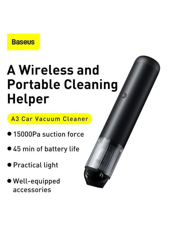 Автомобильный пылесос CarVacuum Cleaner A3 (CRXCQA30A) серый Baseus (280876954)