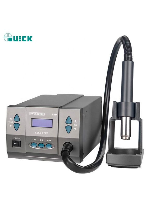 Термоповітряна паяльна станція 881D фен / 1300 Вт / 100-500°С / 120 л/мин Quick (317204209)