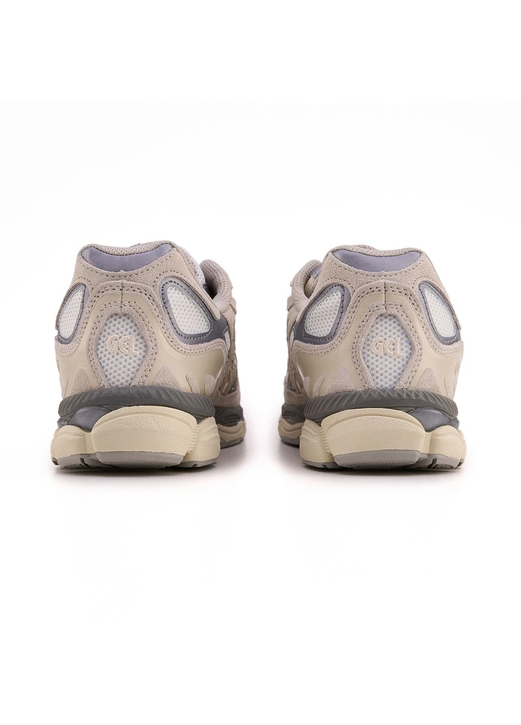 Белые летние кроссовки asics gel-nyc beige grey white асикс гель нюк No Brand