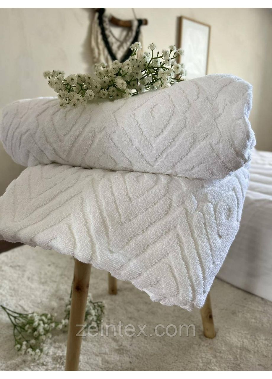 Покривало махрове PALERMO бавовняне молочного кольору ZEINTEX (315347372)