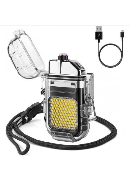 Электроимпульсная зажигалка ARC Lighter 209 дуговая / USB зажигалка с фонариком / Черная X-level (329881549)