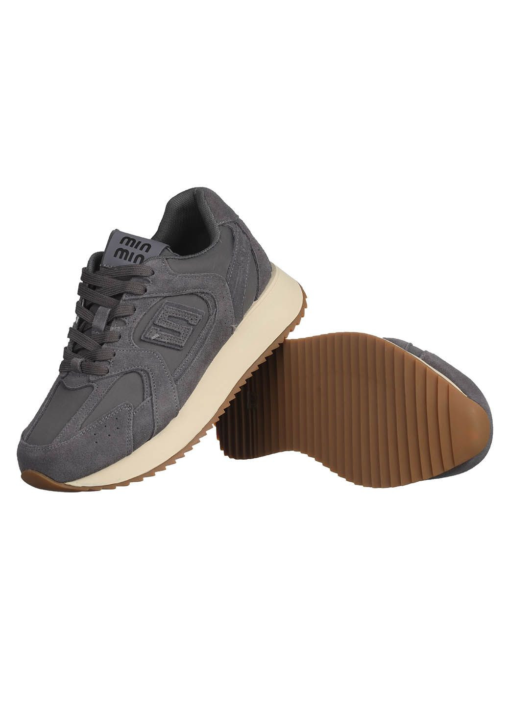 Кроссовки женские демисезонные на шнуровке замшевые на высокой подошве повседневные для прогулок серые M-3 Hengji серые демисезоны (322668660)