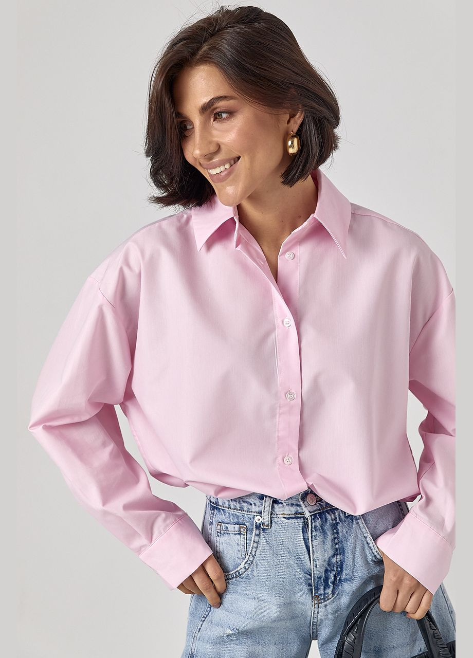 Класична однотонна сорочка з напівкруглим низом No Brand (320817321)