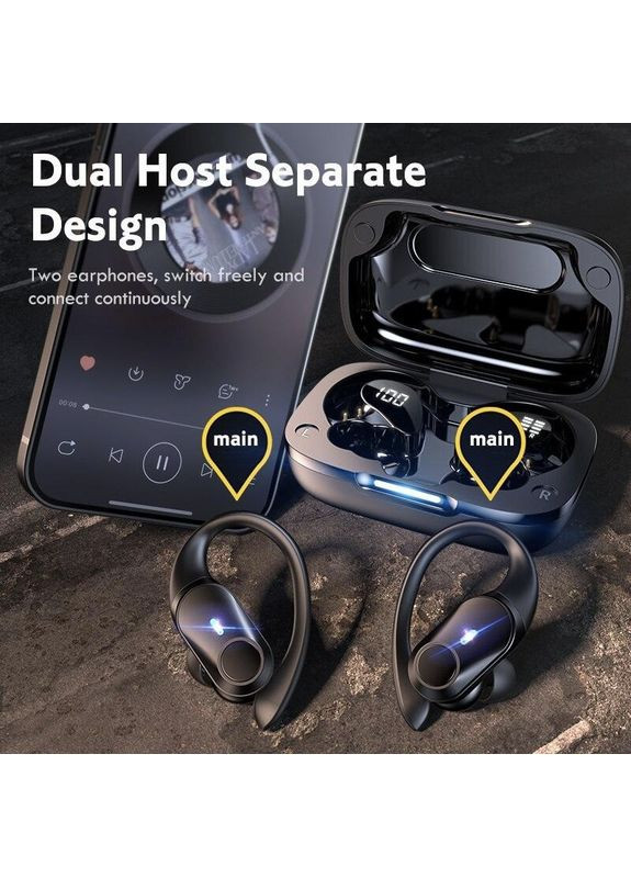 Спортивные беспроводные Bluetooth наушники T59 с индикатором заряда и кнопками управления и LED дисплеем. TWS (367401958)
