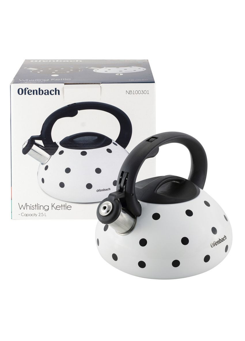 Чайник із свистком KM-100301WH 2.5 л білий Ofenbach (362263993)