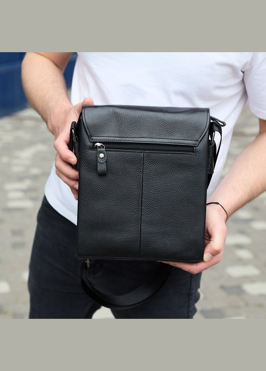 Сумка месенджер шкіряна барсетка для чоловіка чорна 35775 Tiding Bag (336182110)