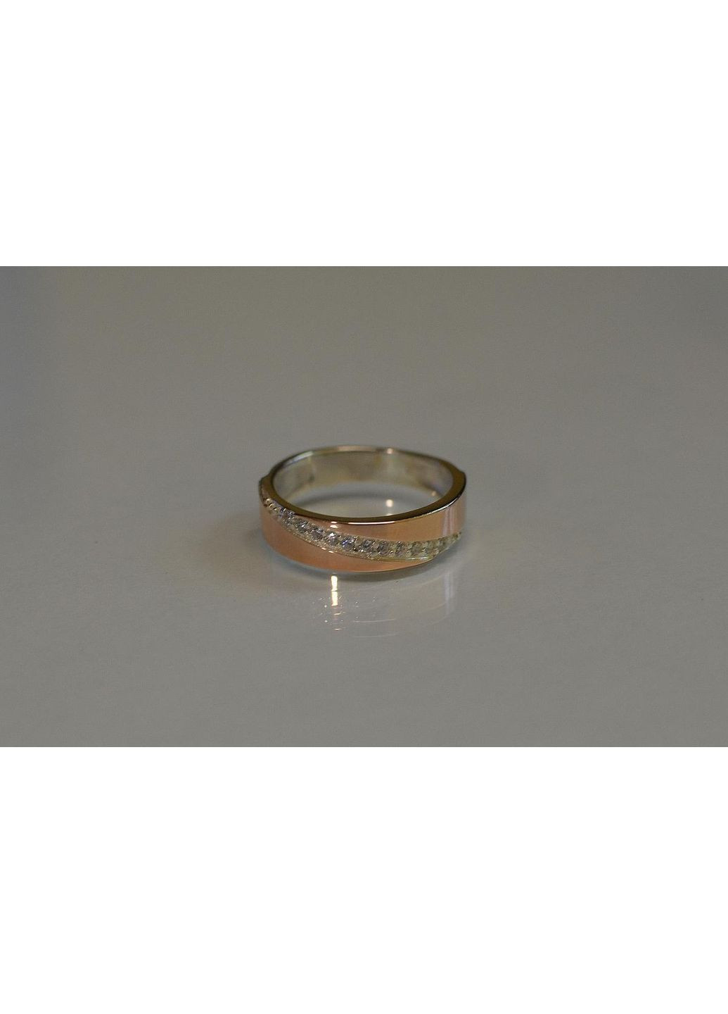 Срібна каблучка з пластинами із золота Silver Style (367268425)