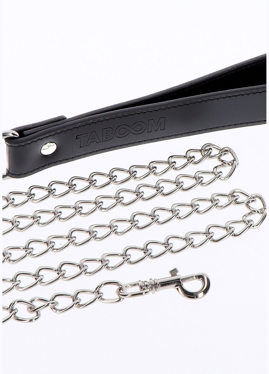 Повідець з карабіном та чорною петлею Chain Leash, сріблястий CherryLove Taboom (293293560)