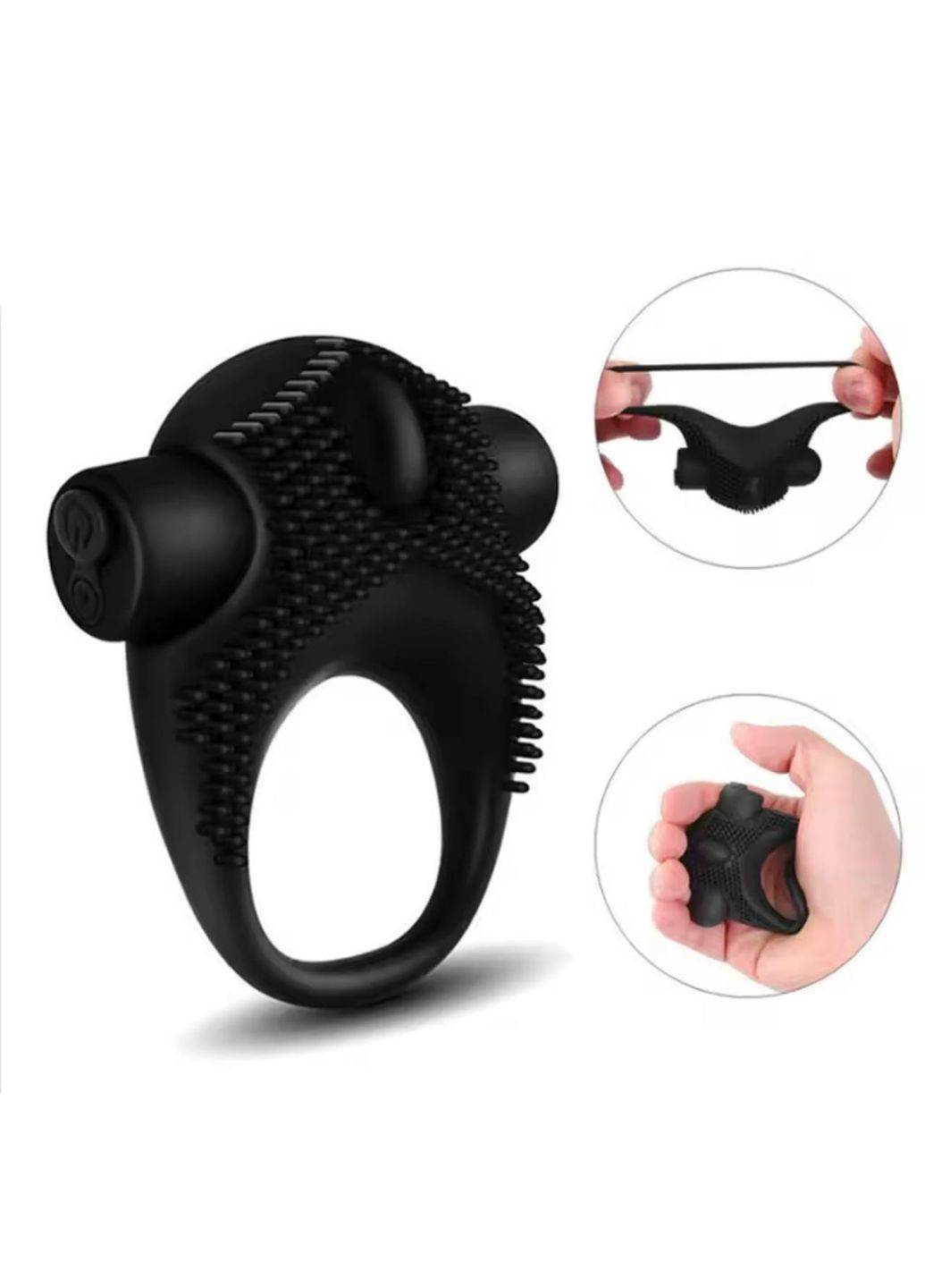 Ерекційне віброкільце з кулею і рельєфом Wo-sex ring Vibro ерекційне кільце. No Brand (360899121)