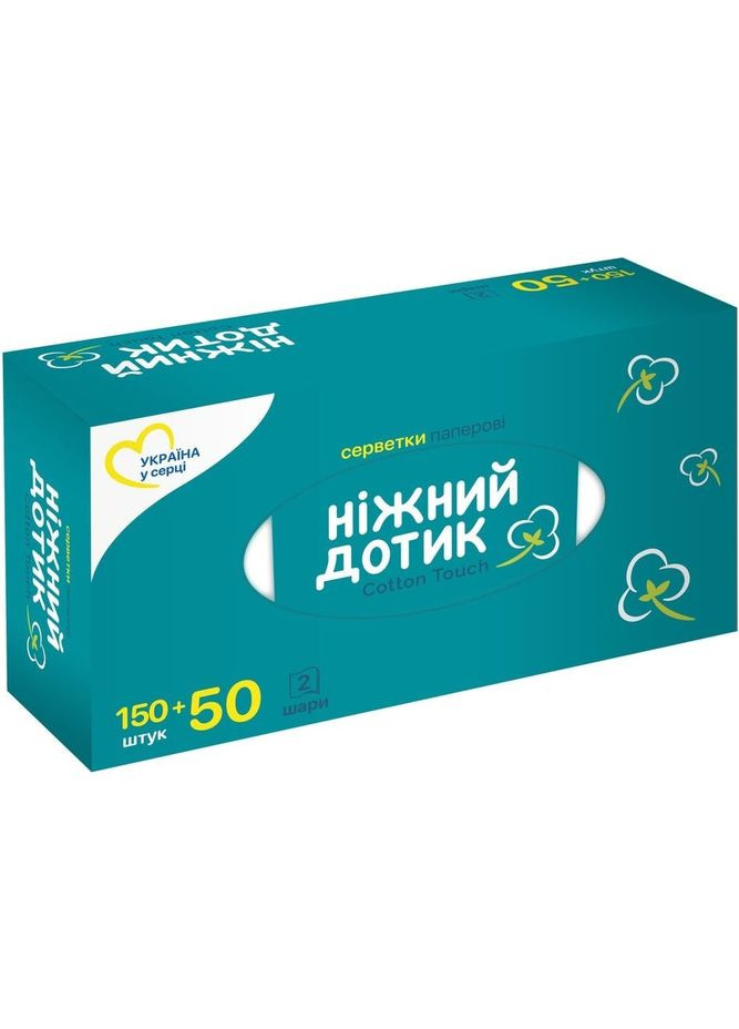 Серветки Нiжній Дотик, двошарові, 200 шт. Ніжний дотик (335030822)