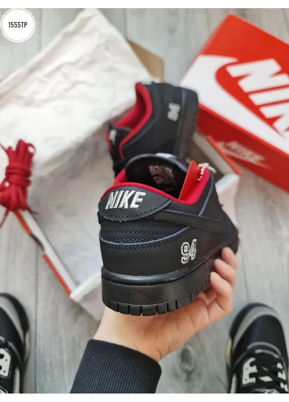Чорні кросівки чоловічі nike sb dunk low supreme 94 black найк сб данк чорні демісезон No Brand