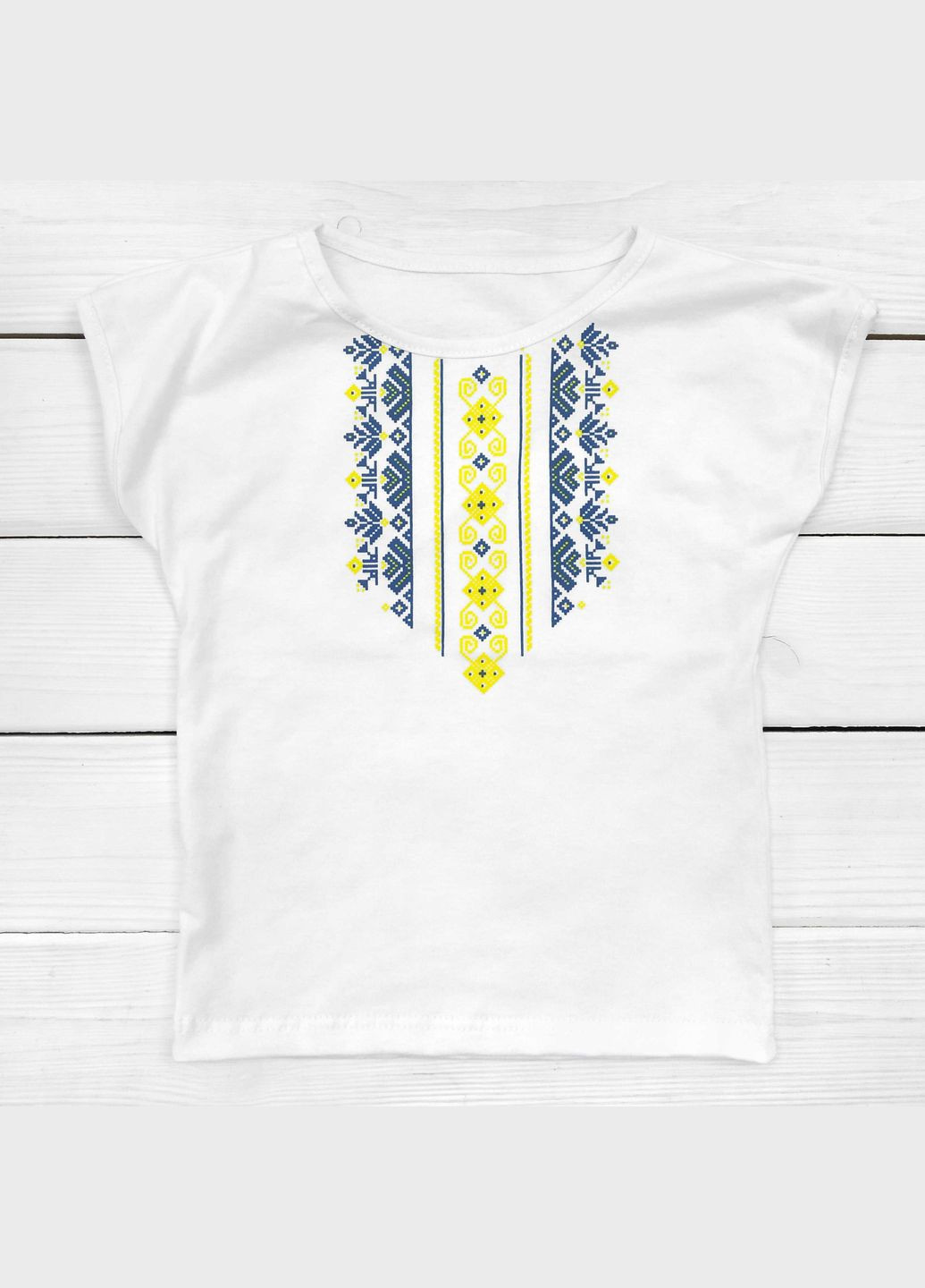 Белая летняя футболка для девочки dexter`s с принтом под вышиванку белый dexter's