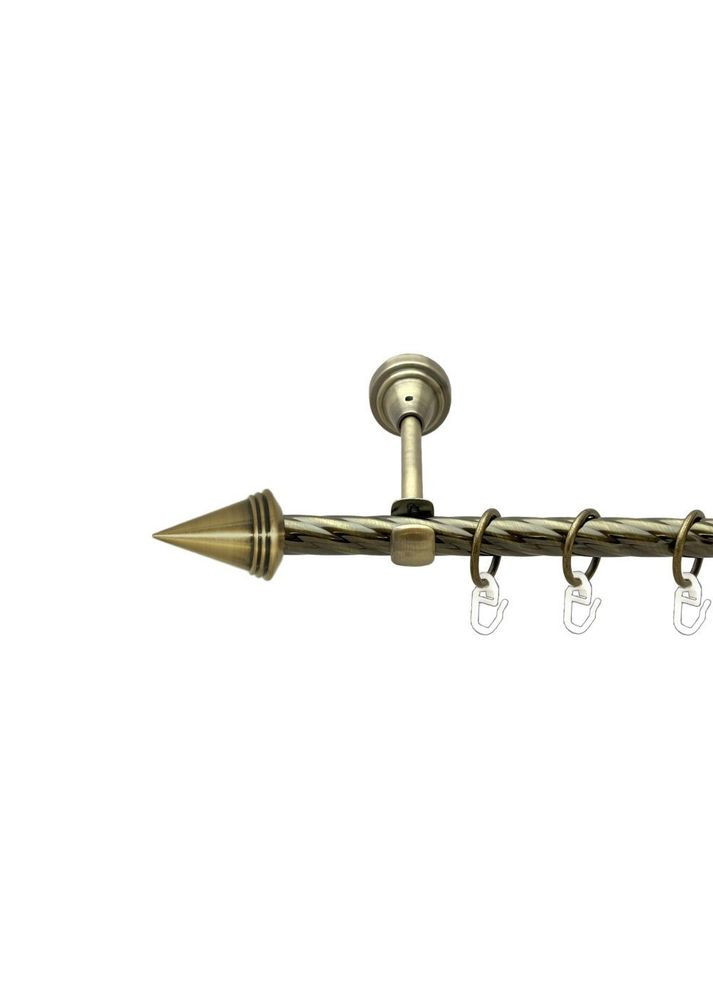 Карниз Конус металлический однорядный открытая скрученная труба Антик 16 мм 300 см (00-00022328) ORVIT (300690808)