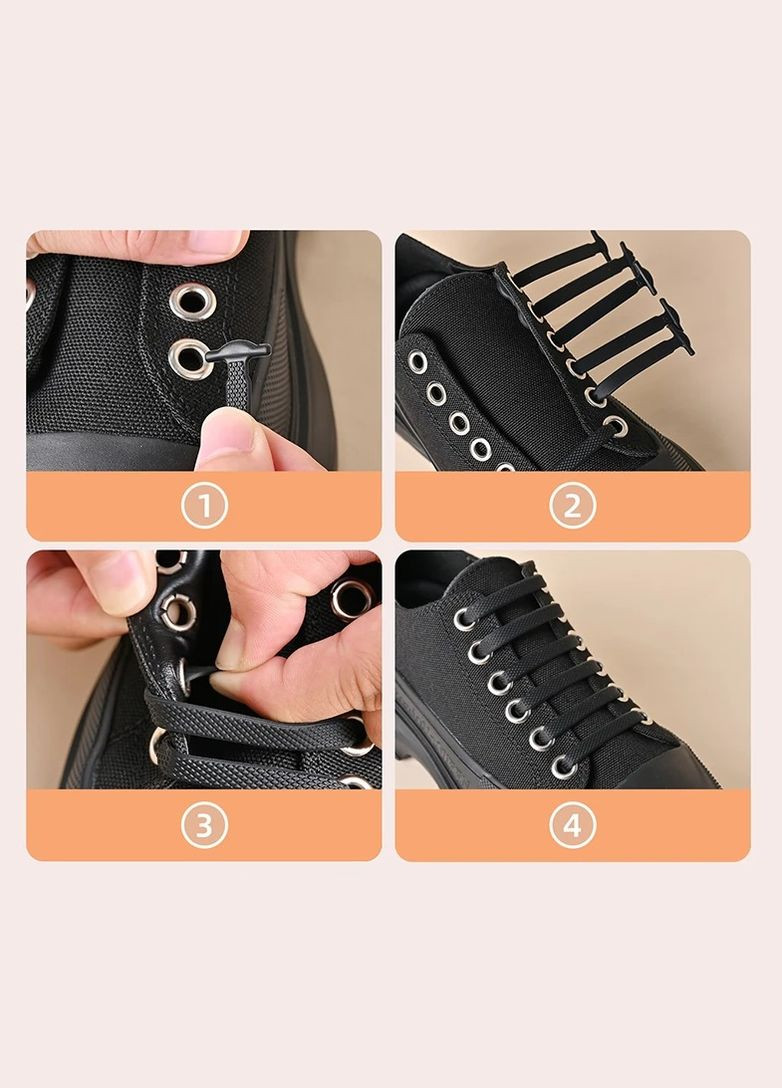 Силіконові шнурки різної довжини комплект 16 шт PRC (317342731)