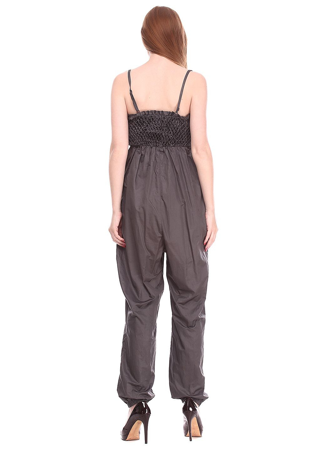 Комбинезон KO78244 Темно-серый Designers Remix однотонный тёмно-серый повседневный