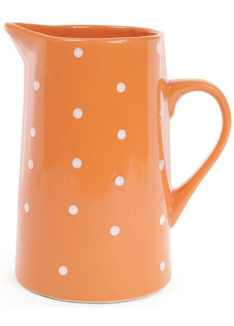 Глечик керамічний "Білий горошок" 1000мл, помаранчевий Bona (329893980)
