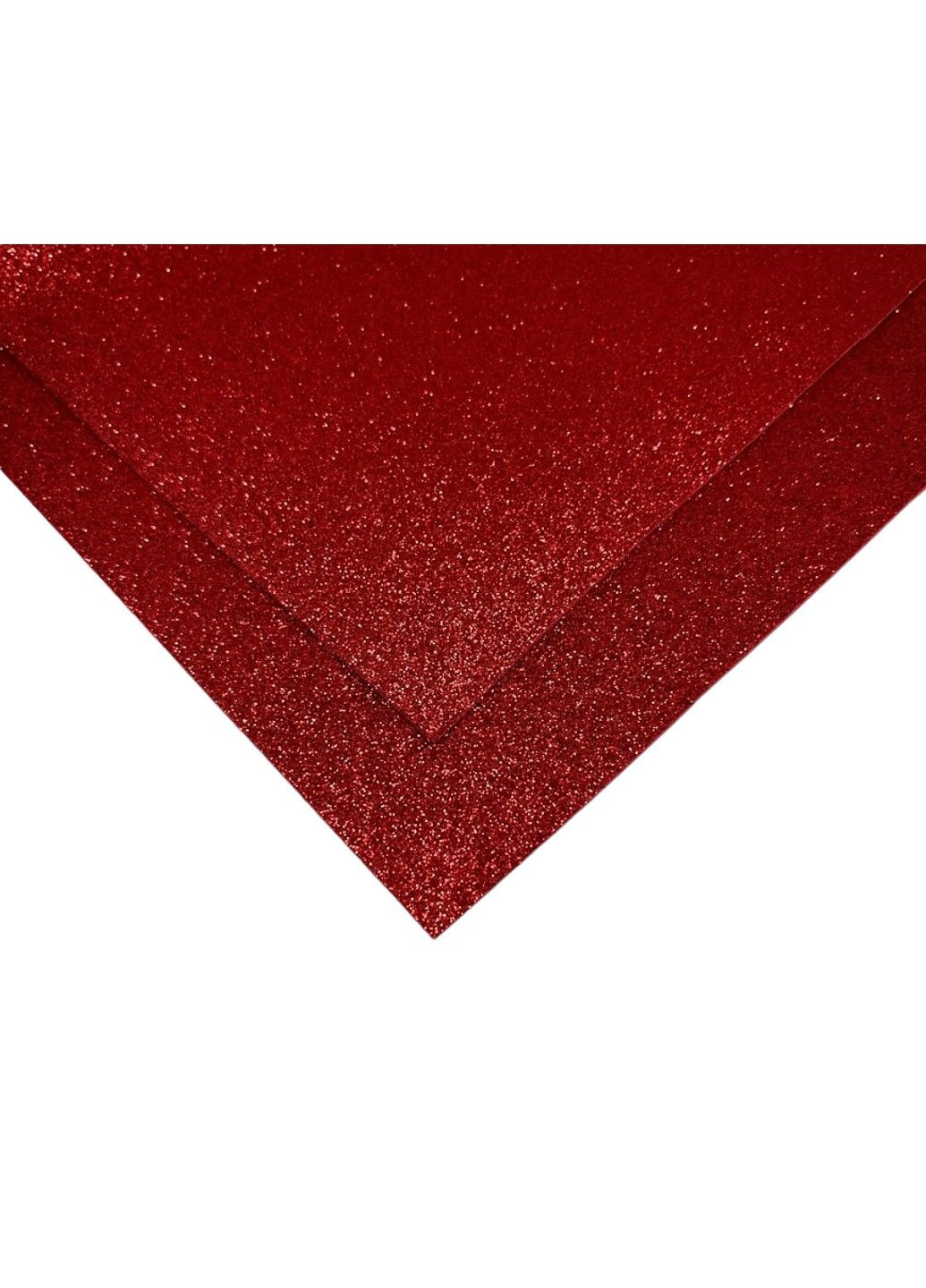 Фоамиран с глитером 2 мм, размер 20*24 см, цвет -красный, 1 шт. No Brand (301038942)