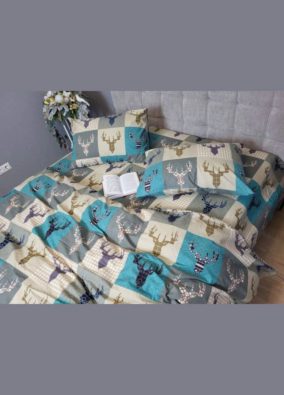 КПБ Комфорт-текстиль Фланель Трофей бірюза 180x215 см 50x50 см ( КТ_pvu_5776_39_50x50 ) Комфорт-текстиль (278827629)