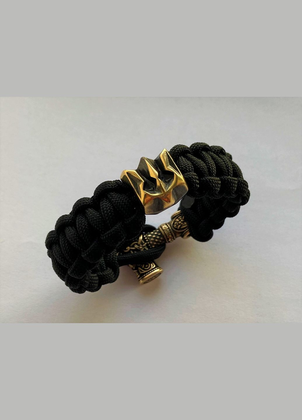 Браслет із Молотам Тора та гербом України з латуні бронзи та паракорду плетіння кобра + брелок у подарунок No Brand (341738936)